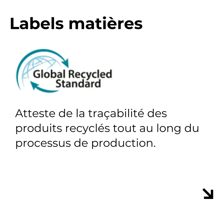 Illustration de la carte des labels matière extraite de la plateforme d’éco-conception textile et chaussure Darwie 360, présentant les certifications et labels des matières responsables
