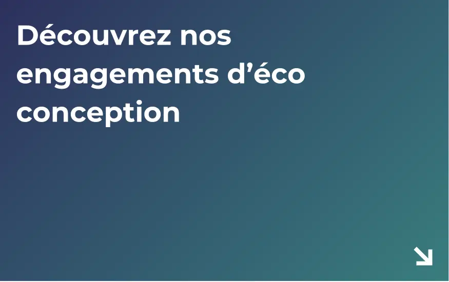 Illustration de la carte « Découvrez nos engagements » sur la plateforme d’éco-conception textile et chaussure Darwie 360, facilitant la transparence et la communication responsable des marques